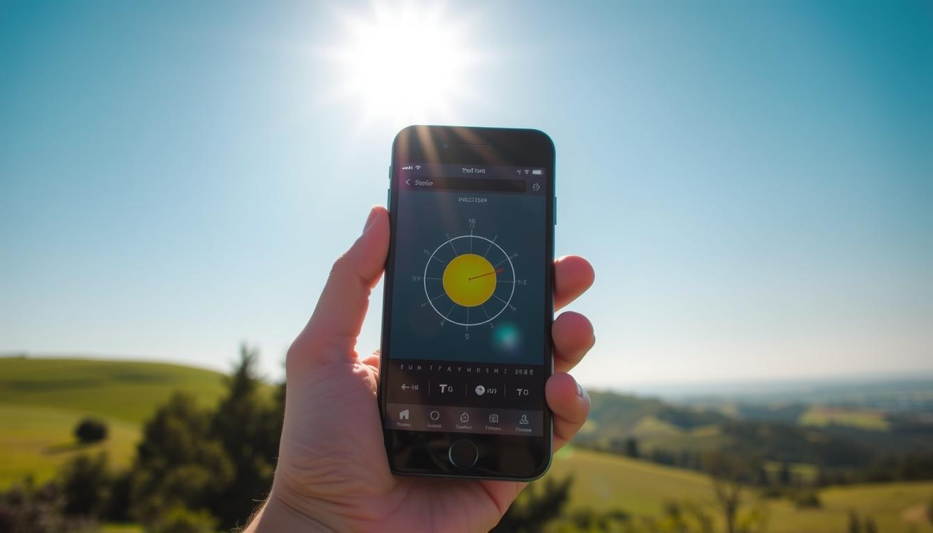 Como usar aplicativos gratuitos para identificar a direção do sol