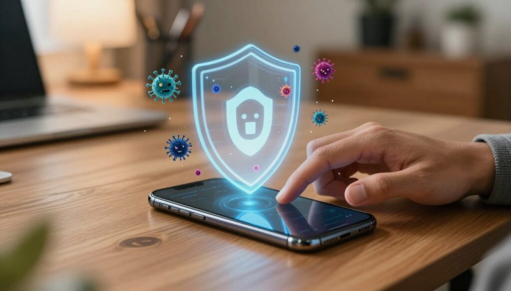 Proteção de celular contra vírus