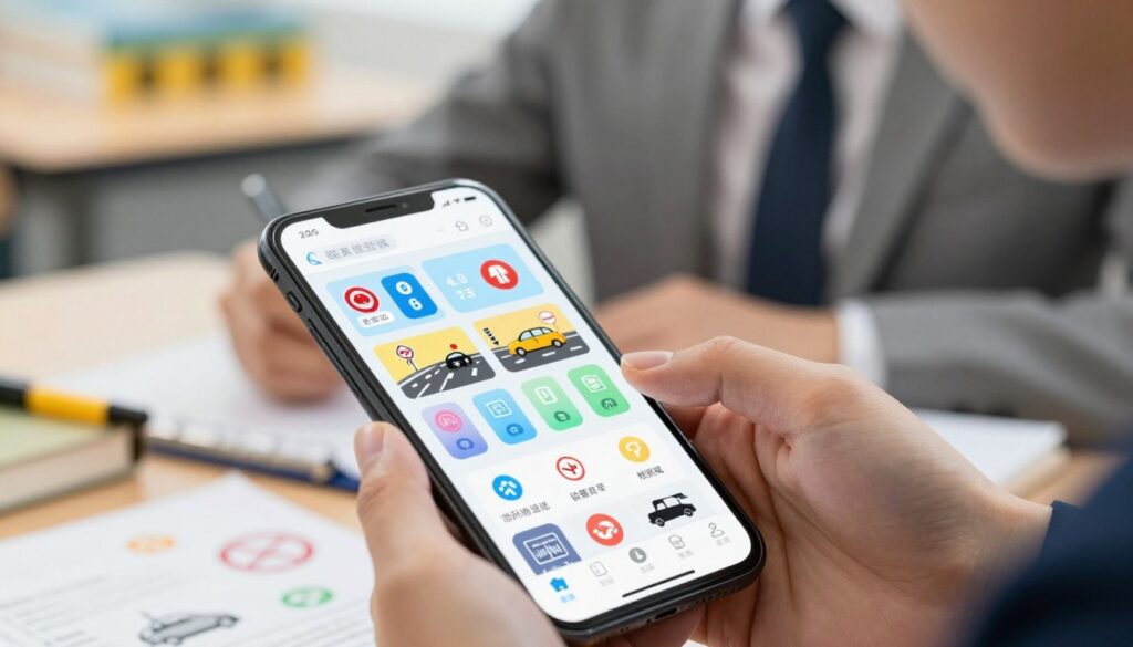 aplicativos de legislação e teoria de trânsito