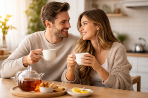 Chás energizantes para relacionamento: bem-estar que aproxima o casal