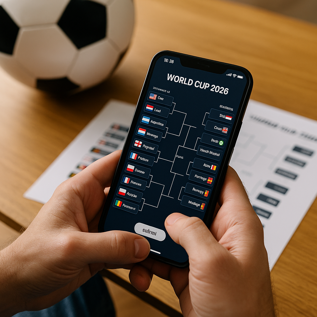 Monte o chaveamento da Copa 2026 com app