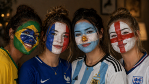 Simular pintura de bandeira no rosto para copa do mundo 2026
