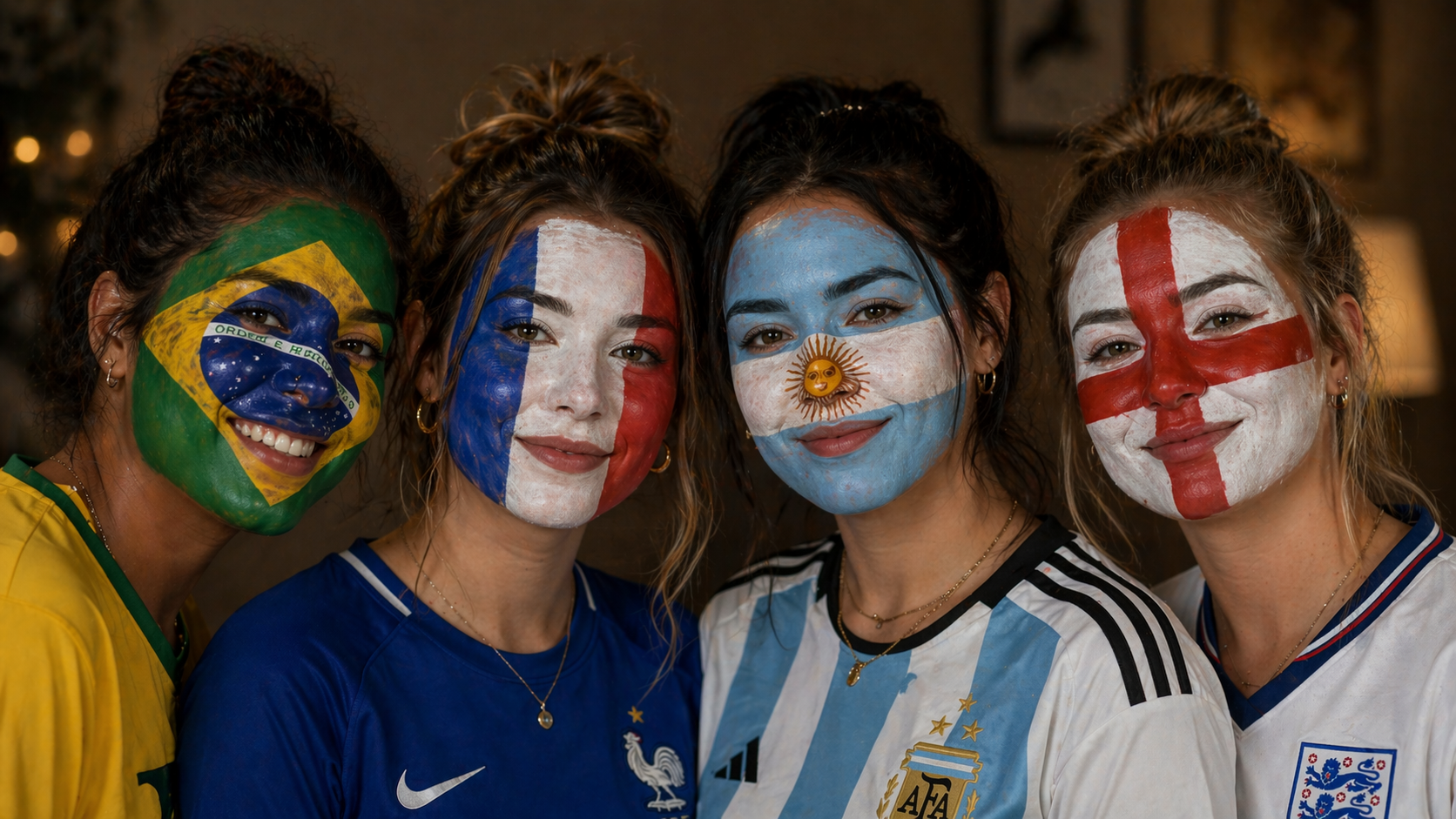 Simular pintura de bandeira no rosto para copa do mundo 2026